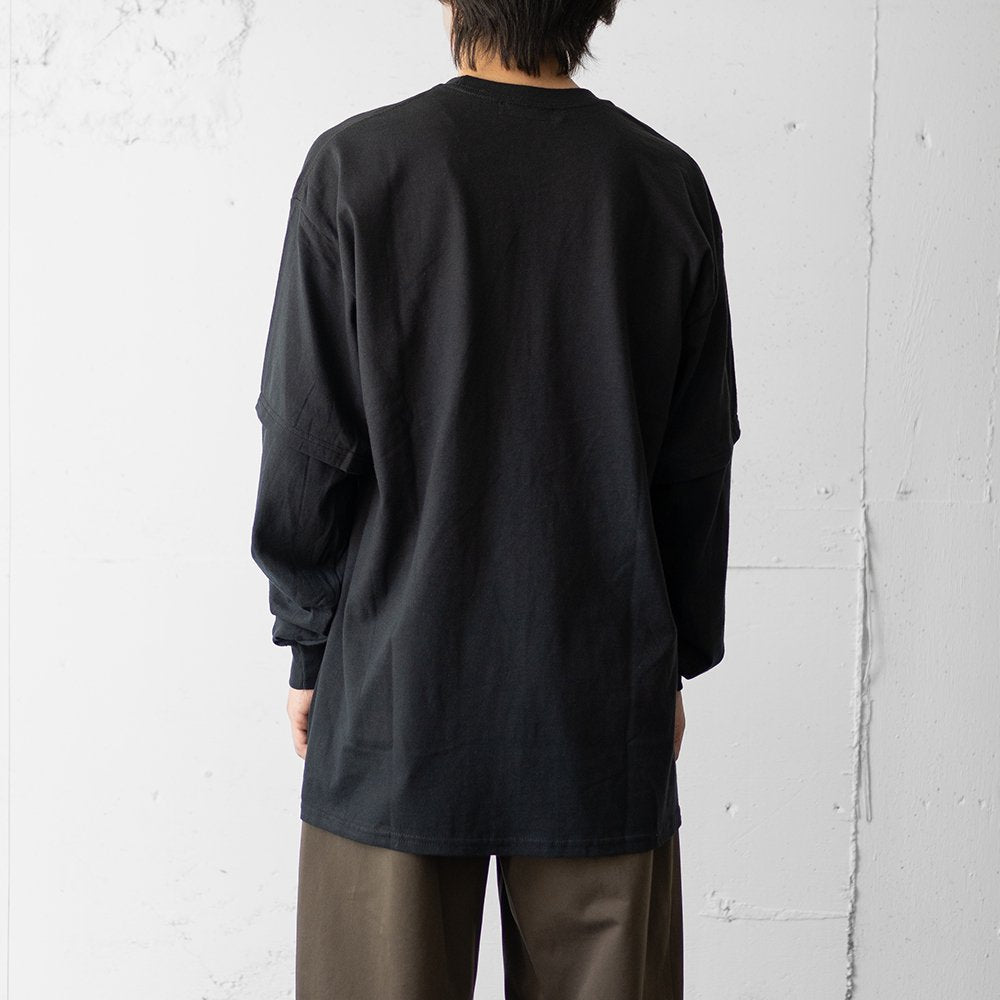 ESSAY/ CUT UP LONG LAYER T-SHIRT "Antwerpen black"