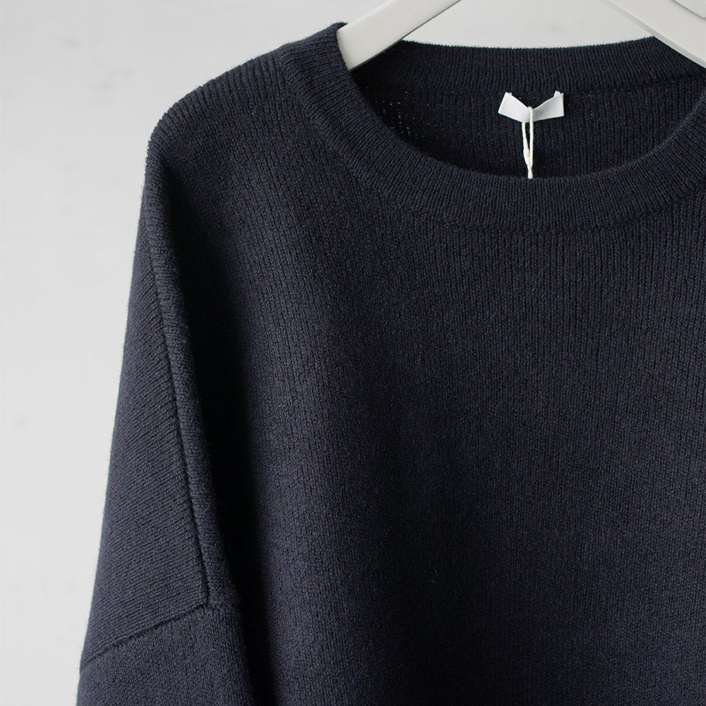 SEEALL/ OVERSIZED CREWNECK SWEATER "NAVY"