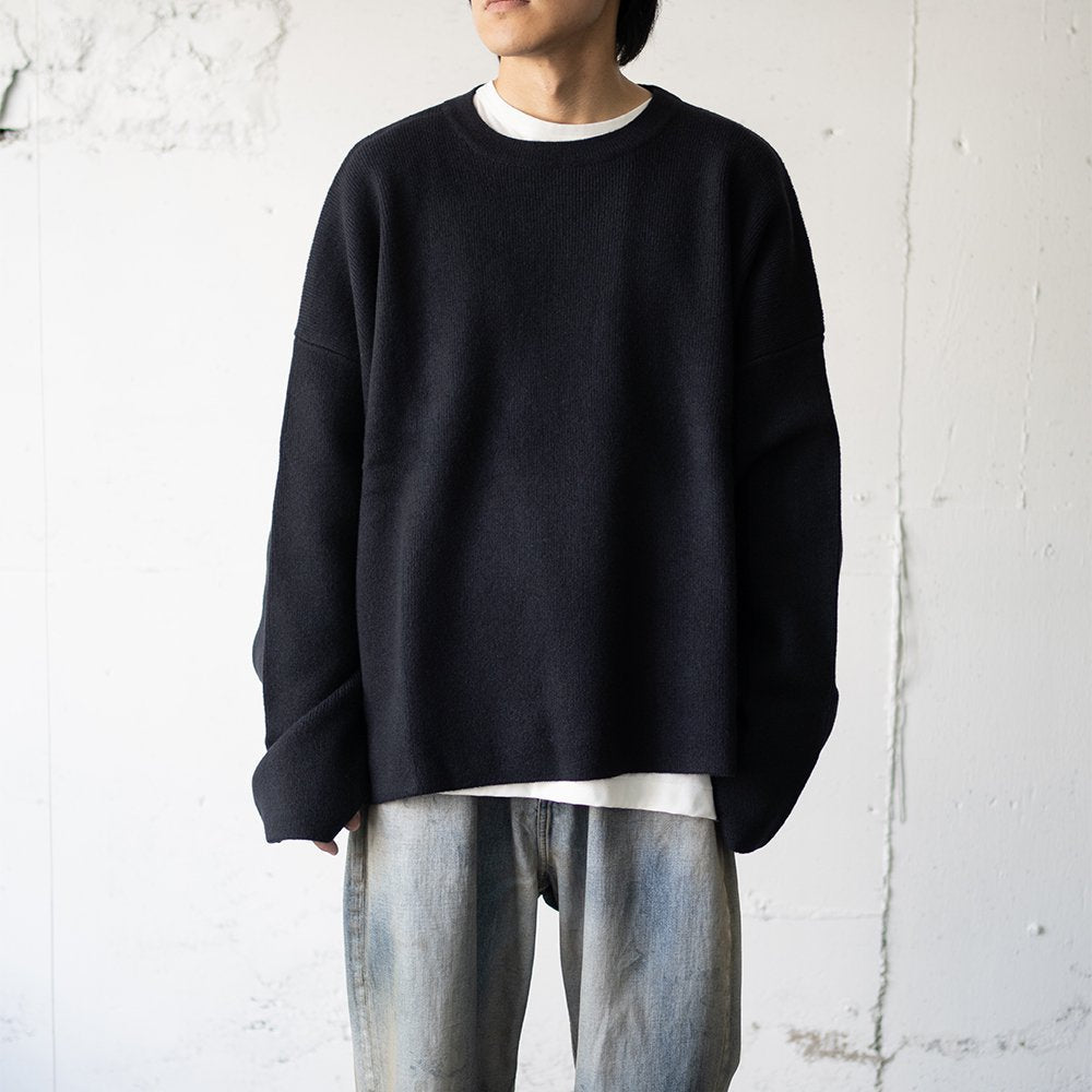 SEEALL/ OVERSIZED CREWNECK SWEATER "NAVY"