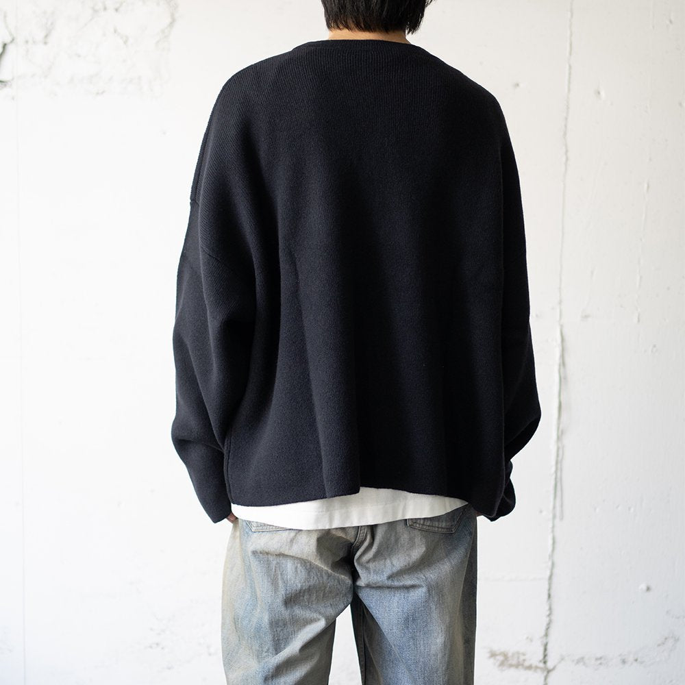 SEEALL/ OVERSIZED CREWNECK SWEATER "NAVY"