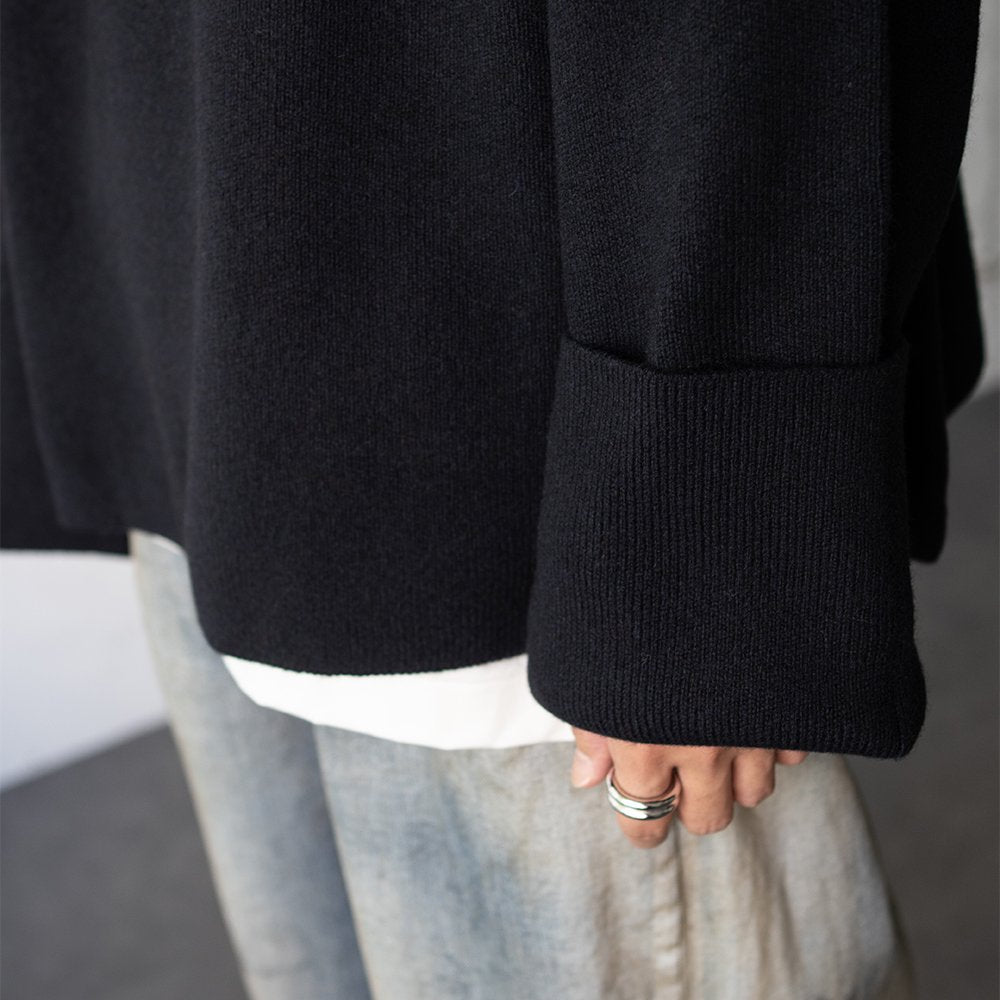 SEEALL/ OVERSIZED CREWNECK SWEATER "NAVY"