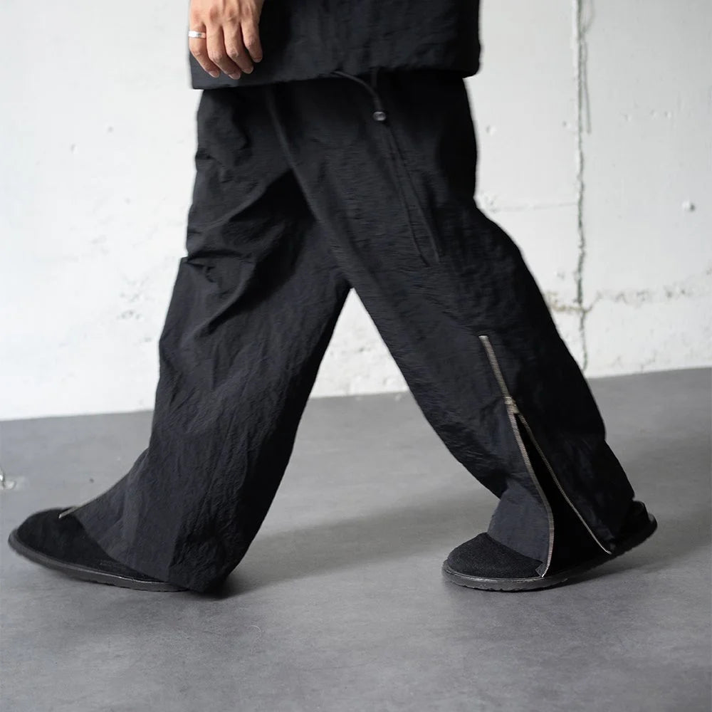 Blanc YM/ Crispy Nylon Zip Up Pants "Black"