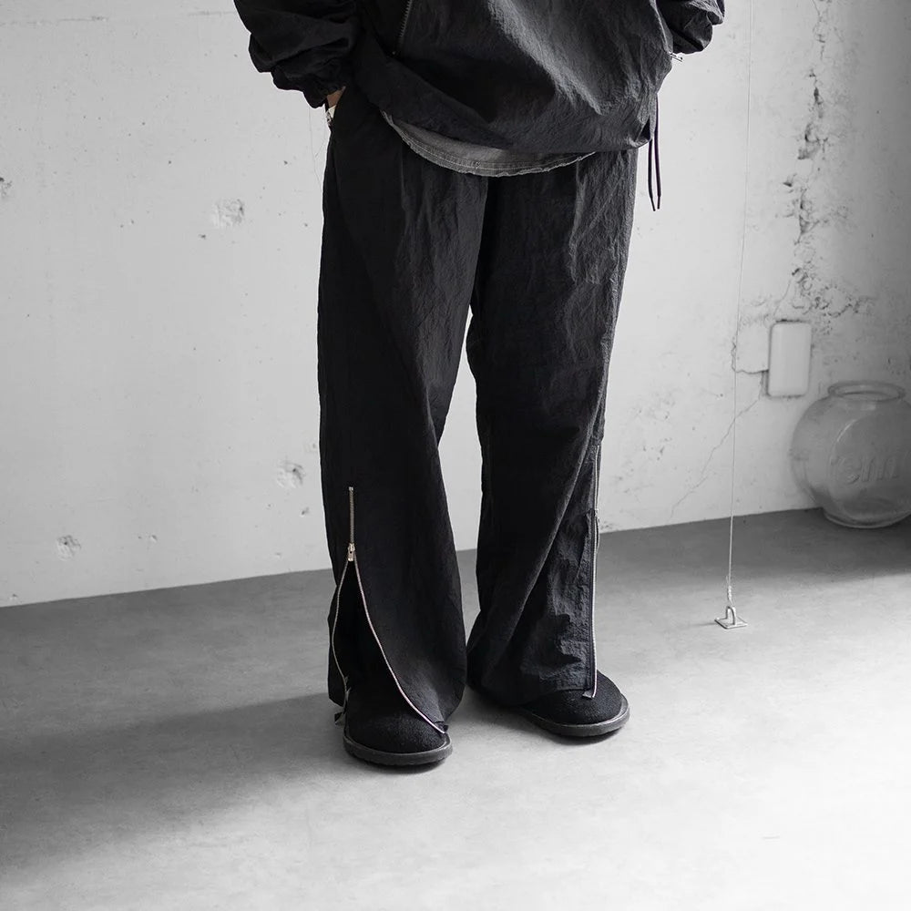 Blanc YM/ Crispy Nylon Zip Up Pants "Black"