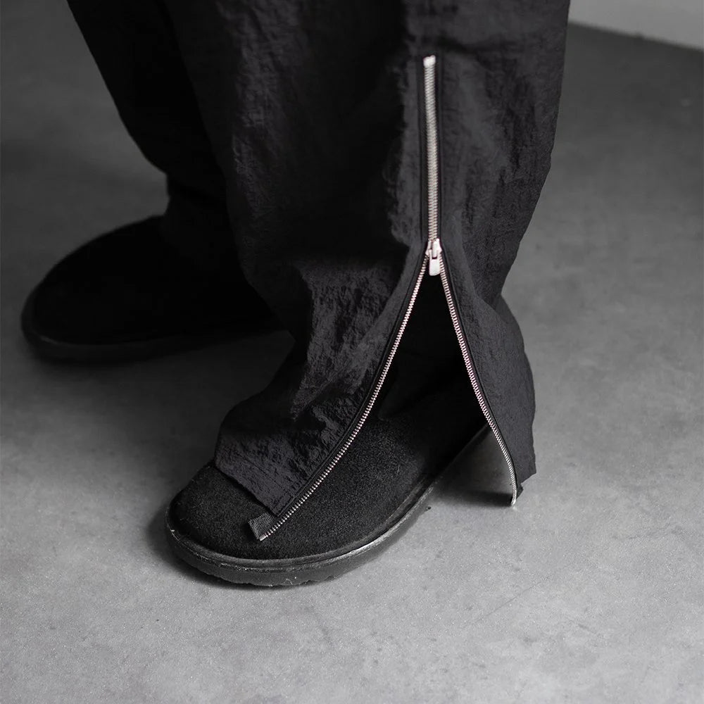 Blanc YM/ Crispy Nylon Zip Up Pants "Black"