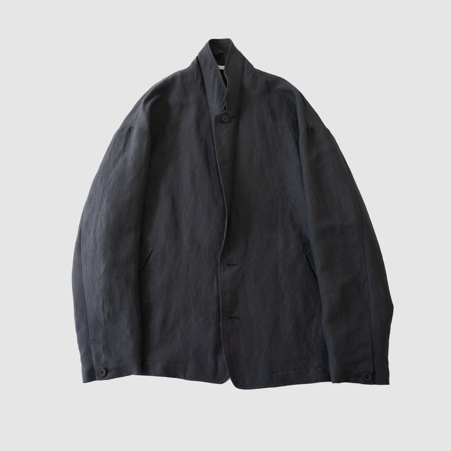 Blanc YM/ Linen Silk Shirt JKT "BLACK"