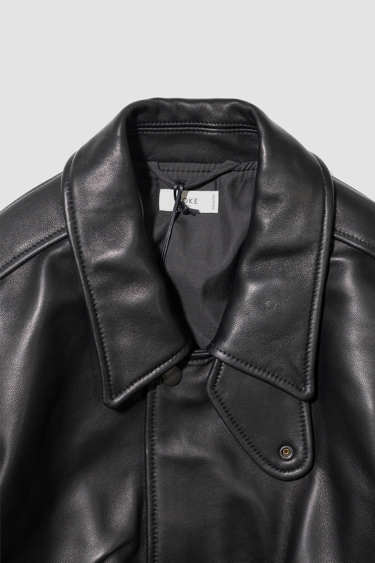 YOKE/ Lamb Leather Bomber Jacket "Black"