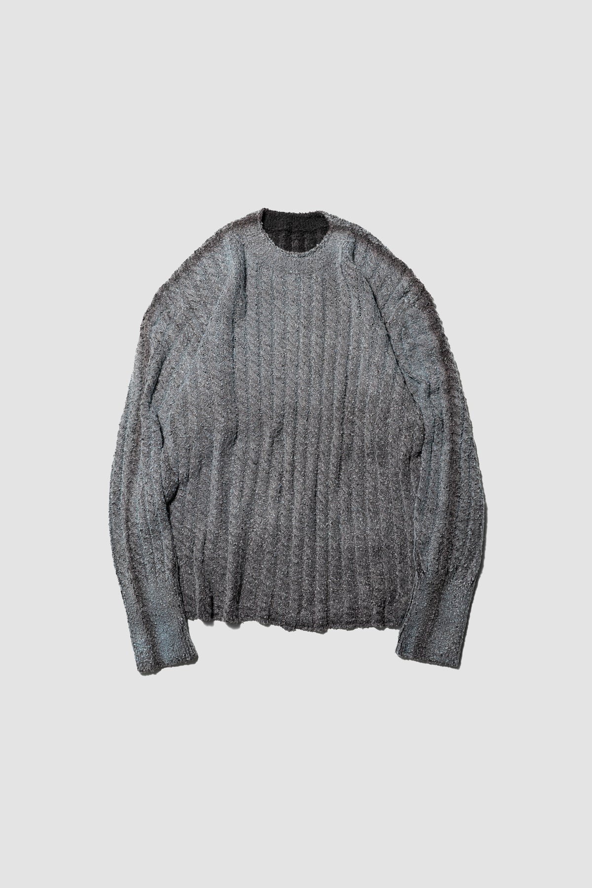 Kota Gushiken/ Bleach & Dye Cable Knit "Light Blue"