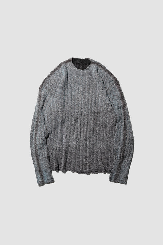 Kota Gushiken/ Bleach & Dye Cable Knit "Light Blue"