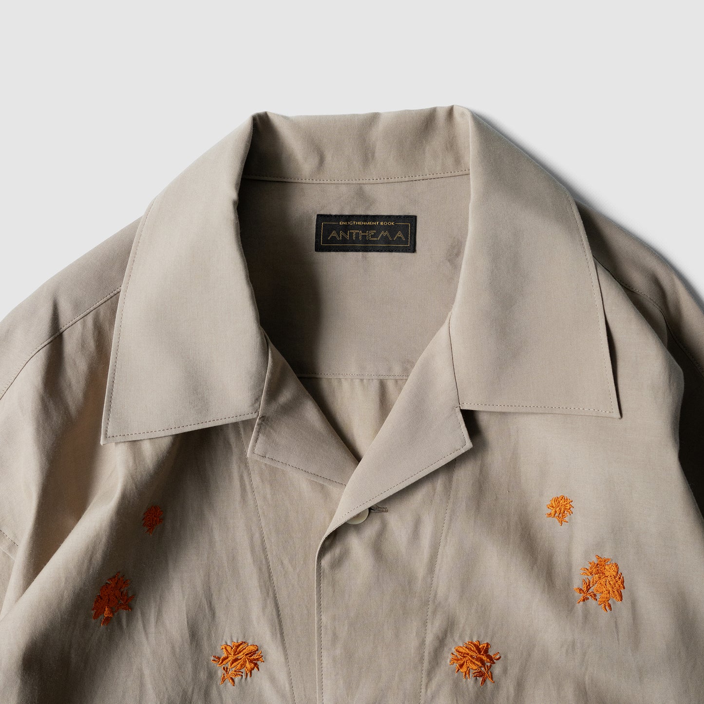 ANTHEM A/ TINY EMBROIDERY OVER SIZE SHIRTS "beige"