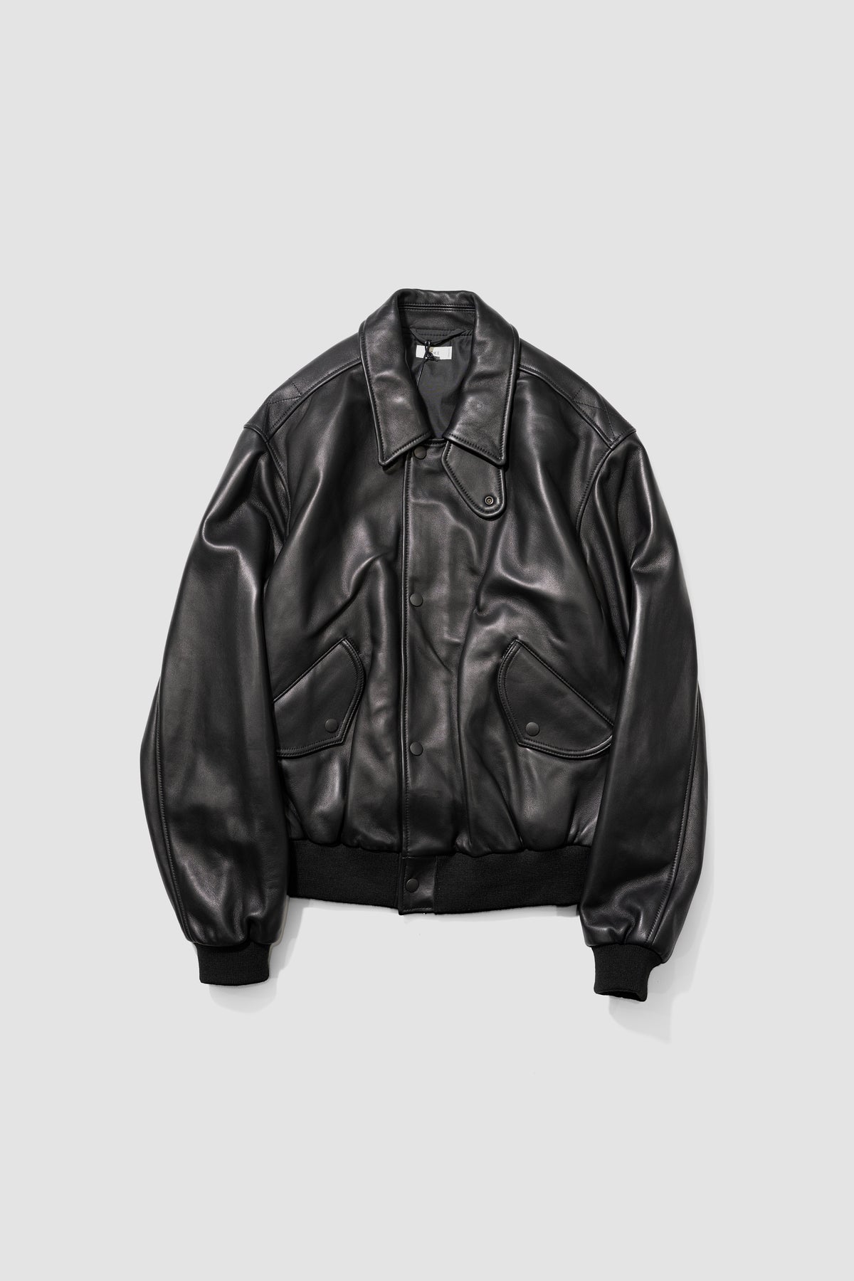 YOKE/ Lamb Leather Bomber Jacket "Black"