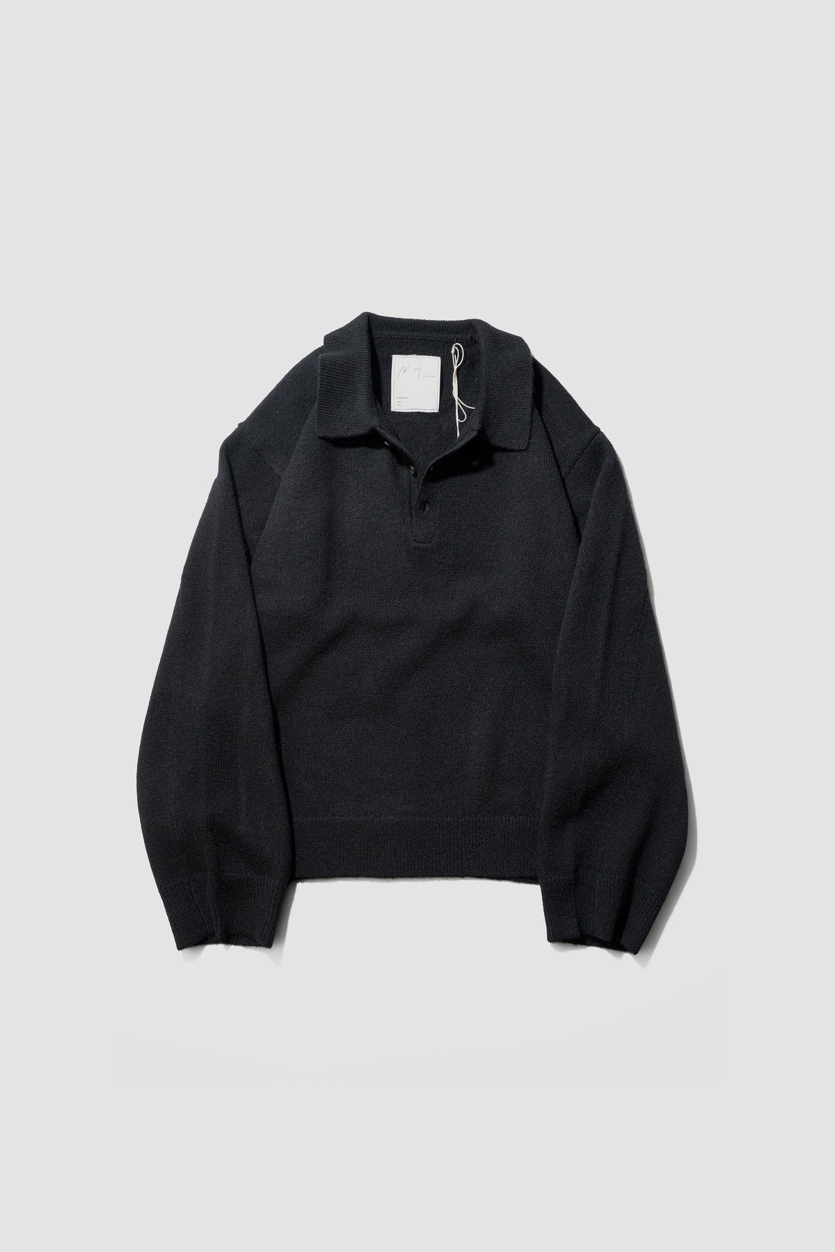 ANCELLM / SHETLAND WOOL SKIPPER KNIT "BLACK"