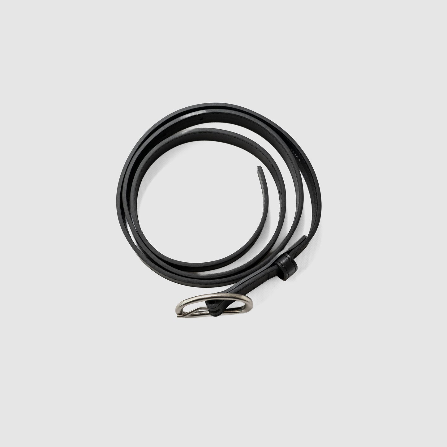 YOKE/ Oval Leather Belt "BLACK"