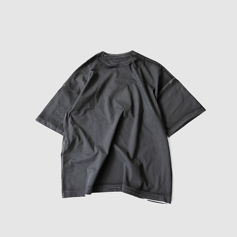 YOKE/ All-over Pigment Printed T-shirt "BLACK"