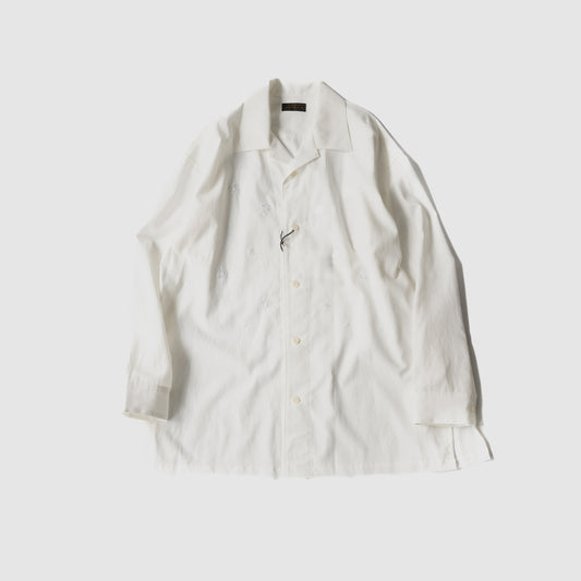 ANTHEM A/ TINY EMBROIDERY OVER SIZE SHIRTS "white"