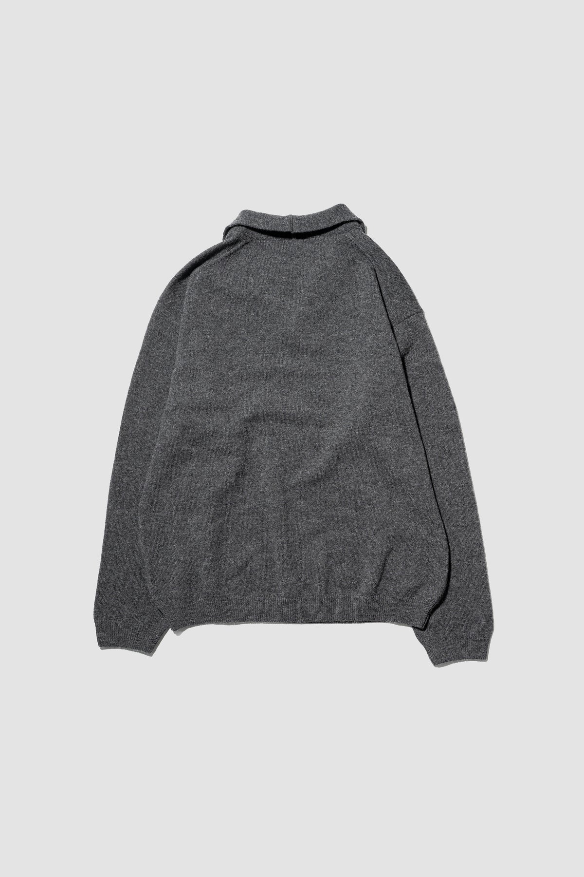 Blanc YM/ Wool Open Collar Knit Shirts "GRAY"