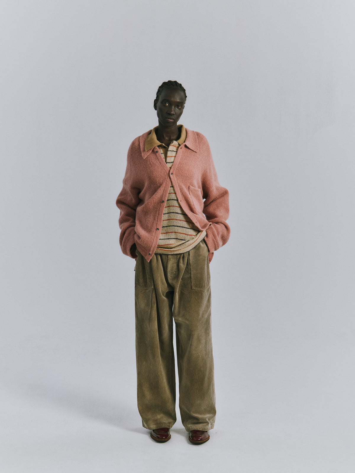 ANCELLM / KNIT SHIRT "PINK"