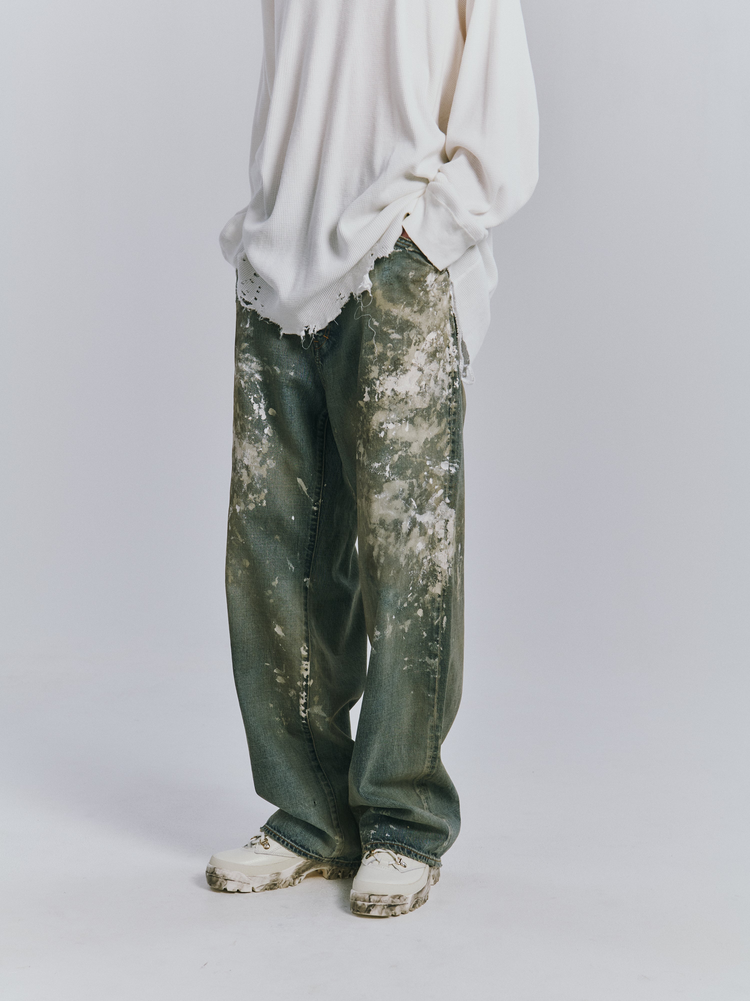 ANCELLM(アンセルム) / #08 PAINTED MIDDLE STRAIGHT 5P DENIM PANTS