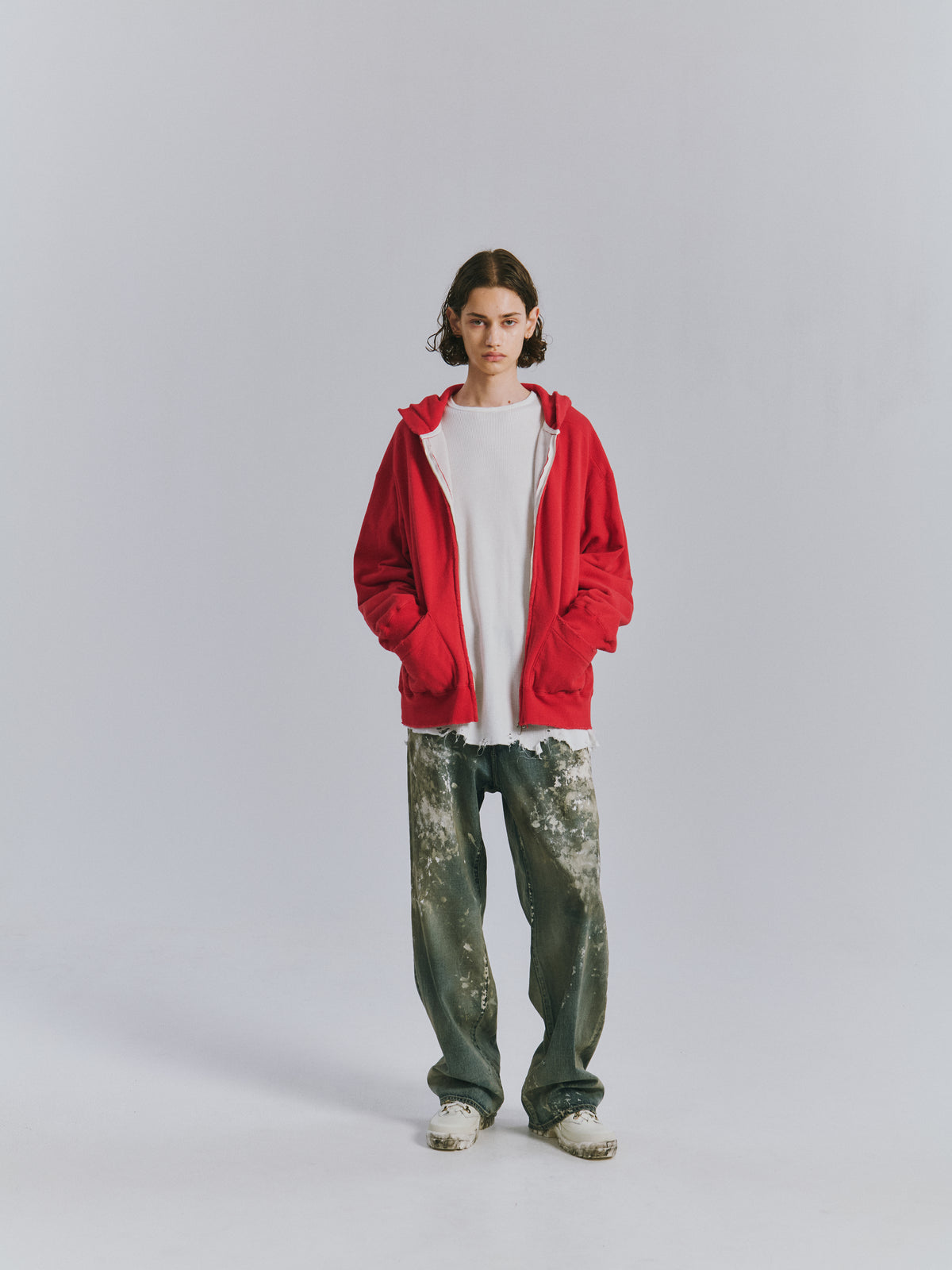ANCELLM / ZIP UP HOODIE "RED"