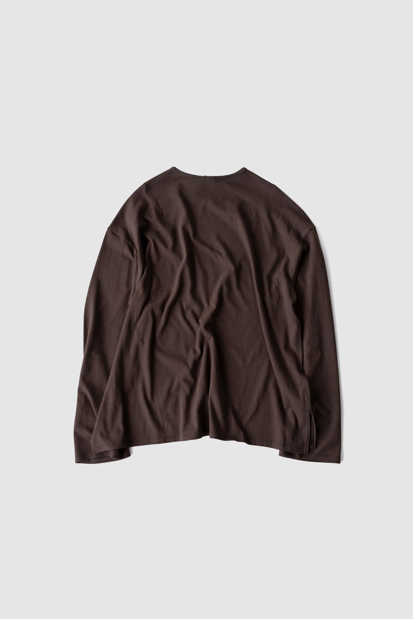 ANCELLM / C/R LS T-SHIRT "BROWN"
