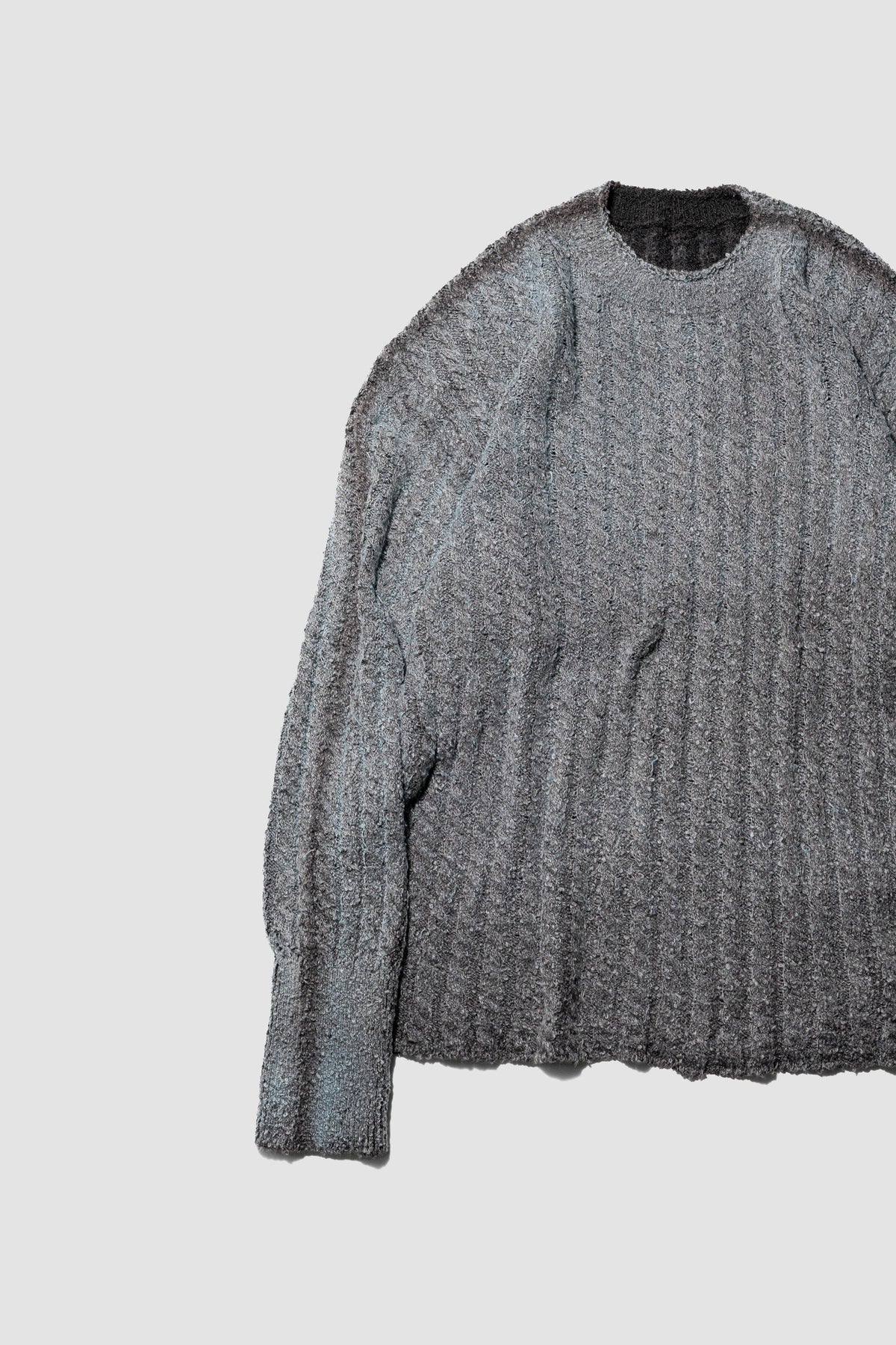 Kota Gushiken/ Bleach & Dye Cable Knit "Light Blue"