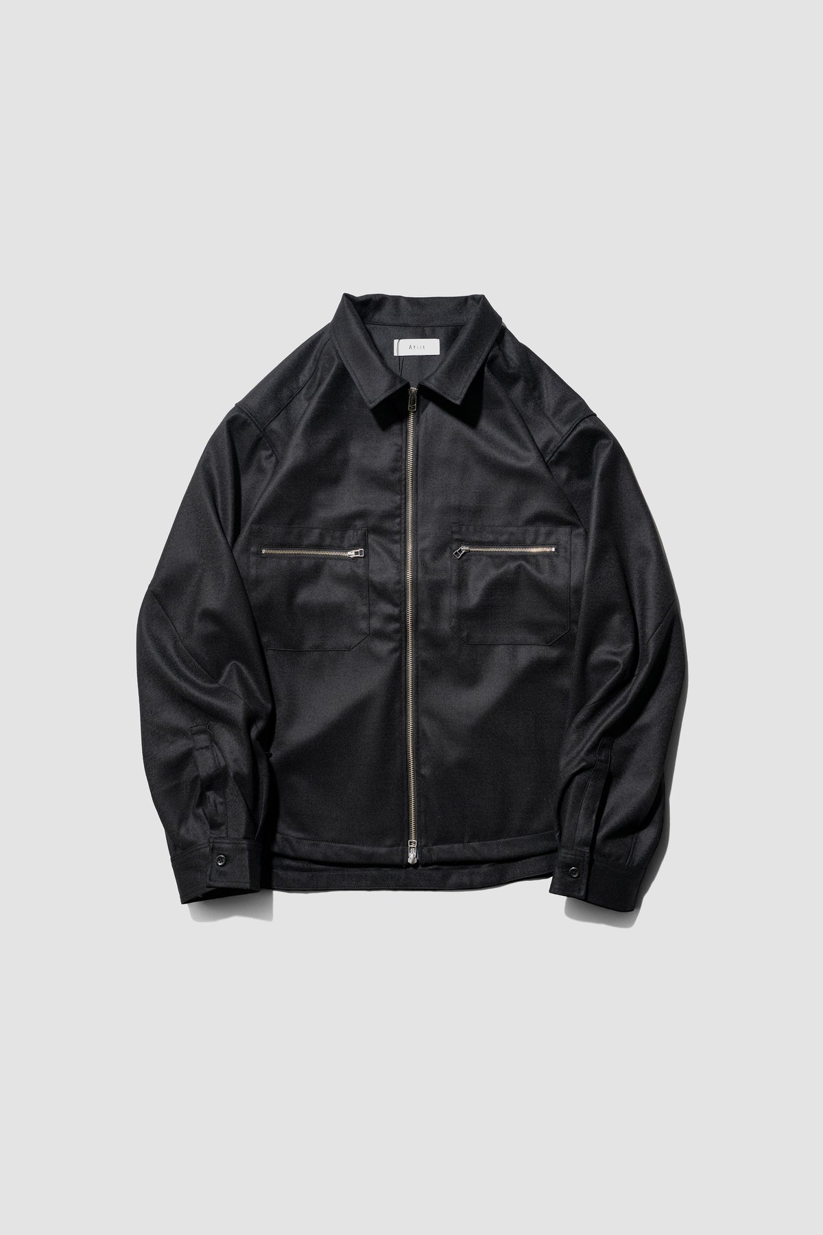 Afiit / WOOL ZIP SHIRT   "BLACK"