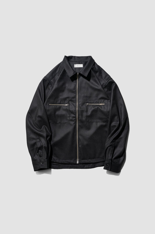 Afiit / WOOL ZIP SHIRT   "BLACK"
