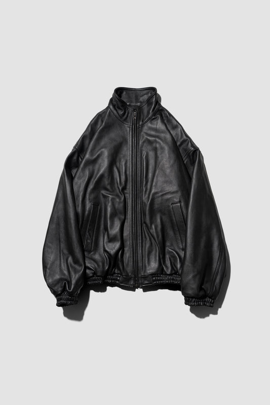 ssstein/ SHEEP LEATHER STAND COLLAR JACKET "BLACK"