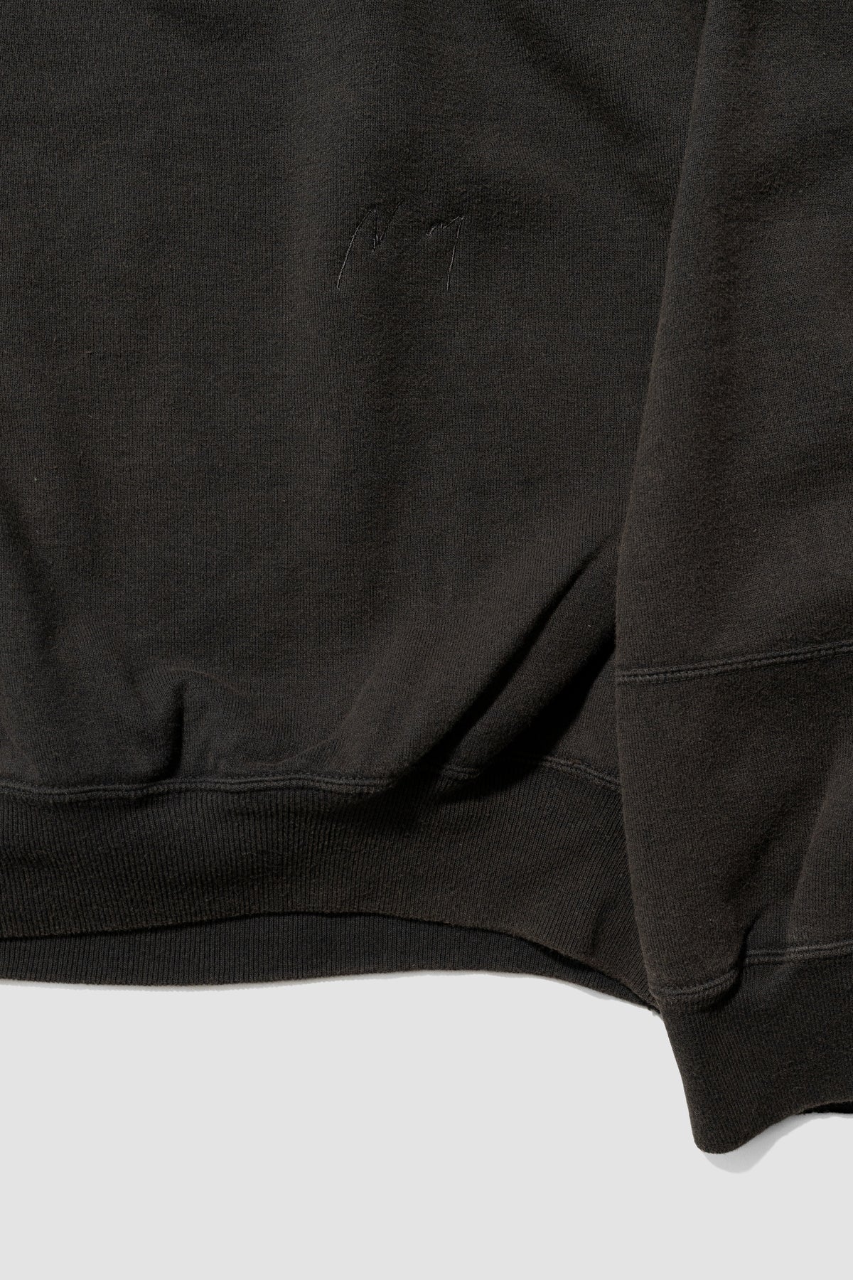 ANCELLM / FLEECE-LINED SWEAT SHIRT "BLACK"