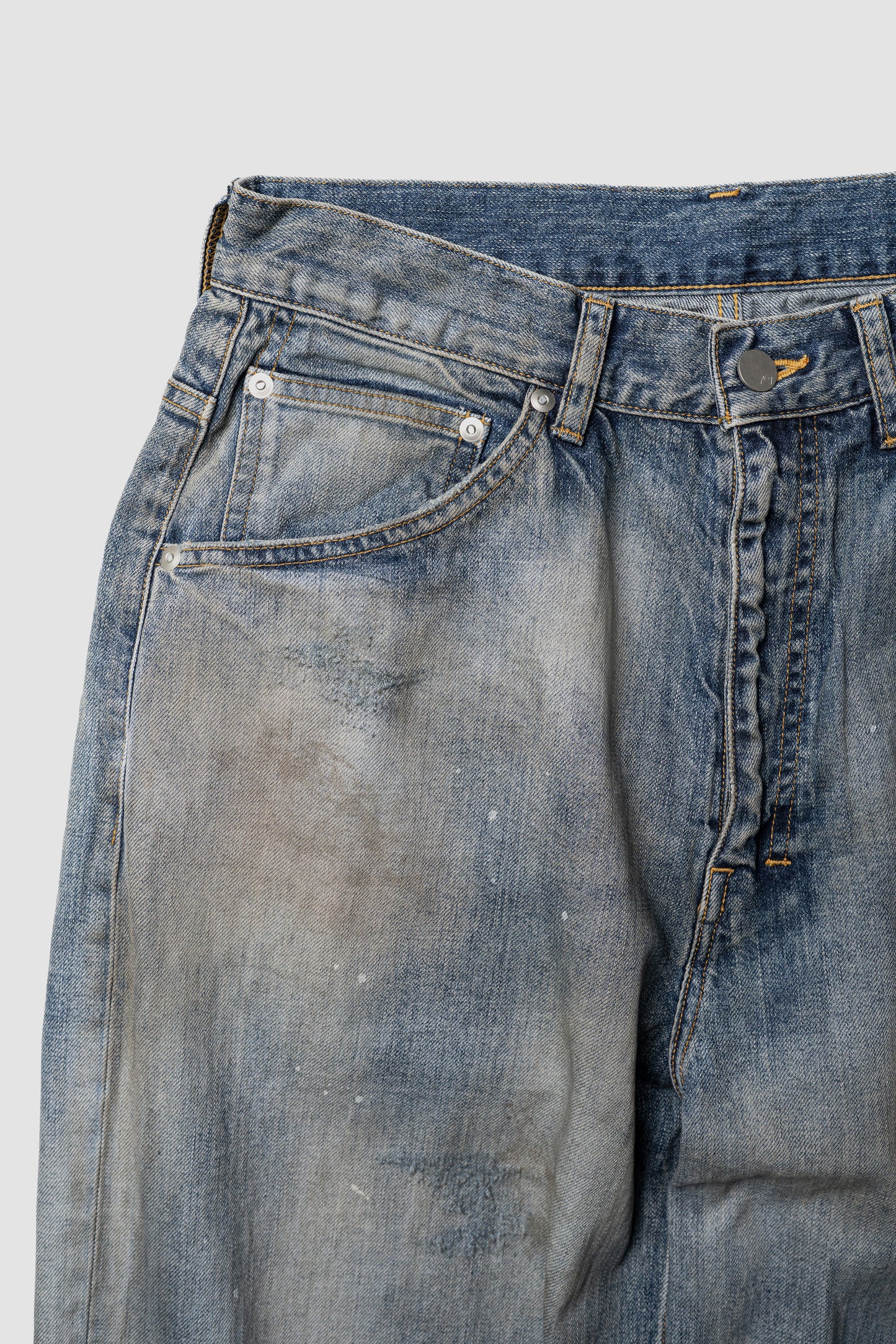 ANCELLM / STRAIGHT WIDE DENIM PANTS "INDIGO"