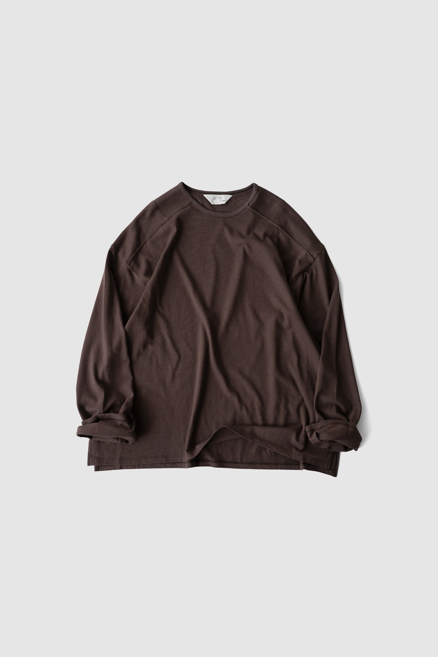 ANCELLM / C/R LS T-SHIRT "BROWN"