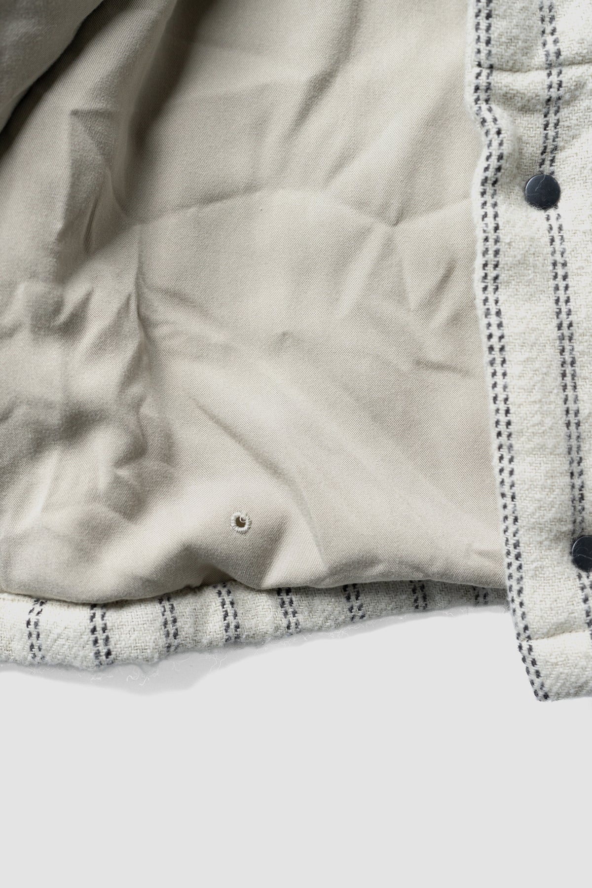 ANCELLM / STRIPE PADDED SHIRT "IVORY"