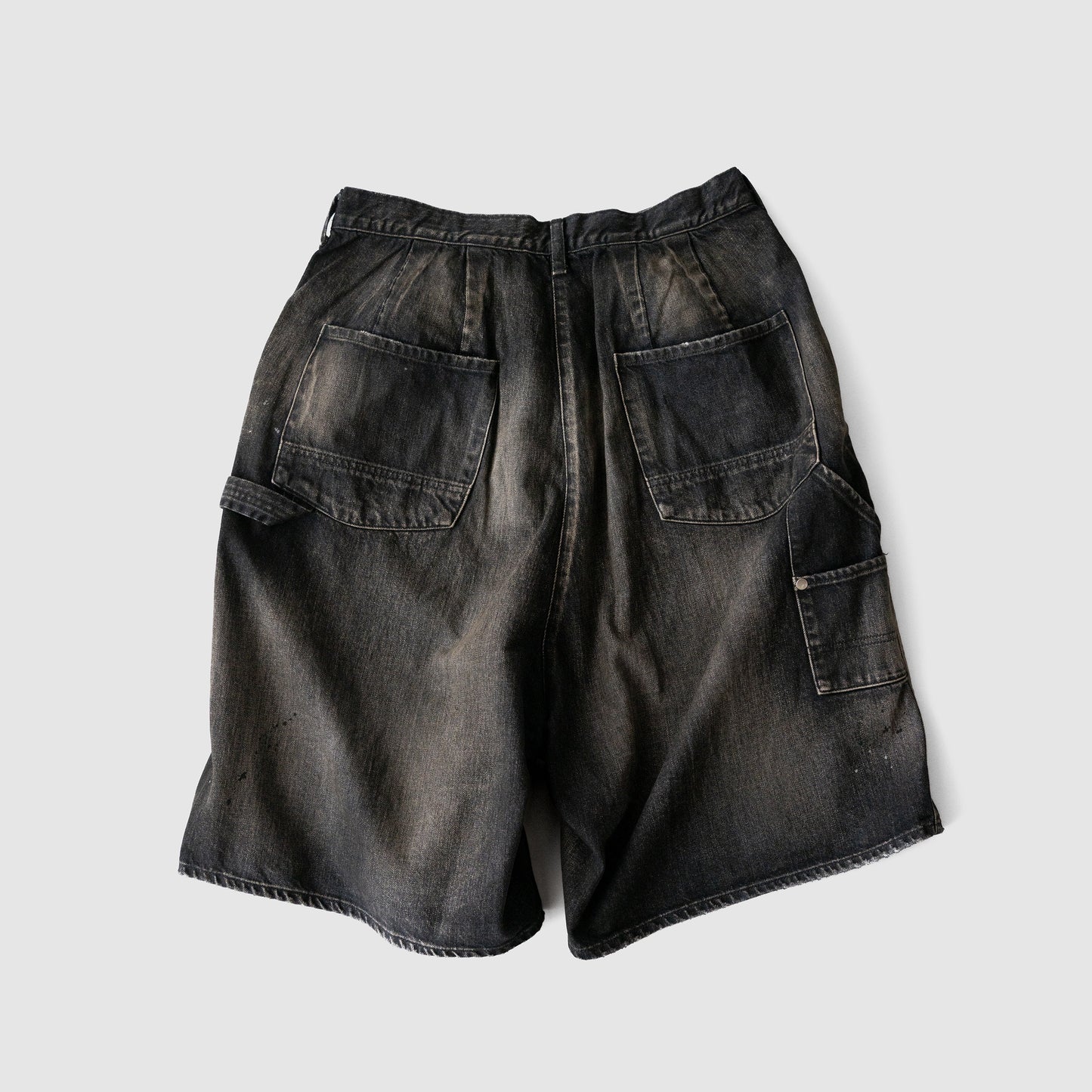 ANCELLM / DENIM PAINTER SHORTS "BLACK"