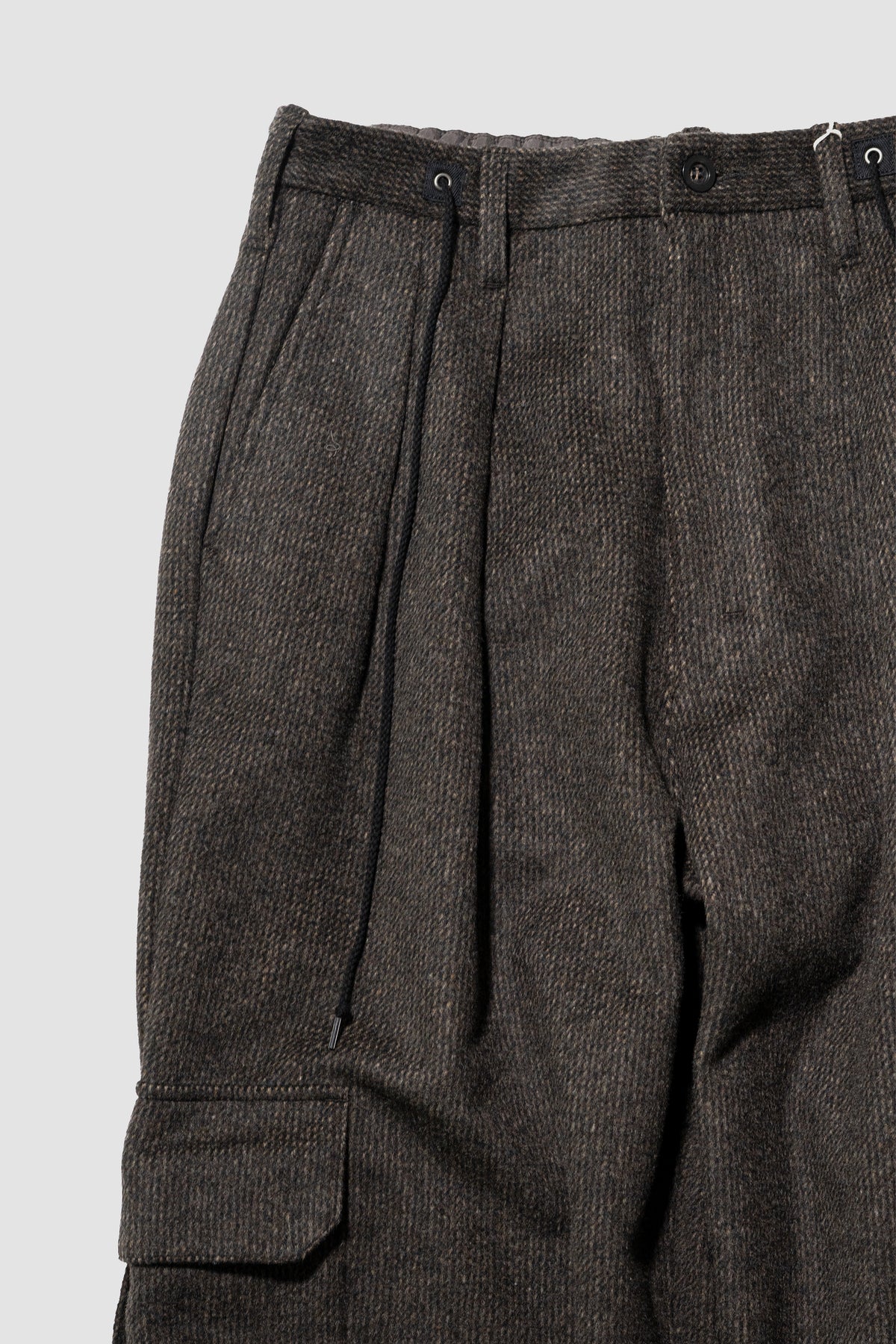 ANCELLM / WOOL BLANCKET CARGO PANTS "D.BROWN"