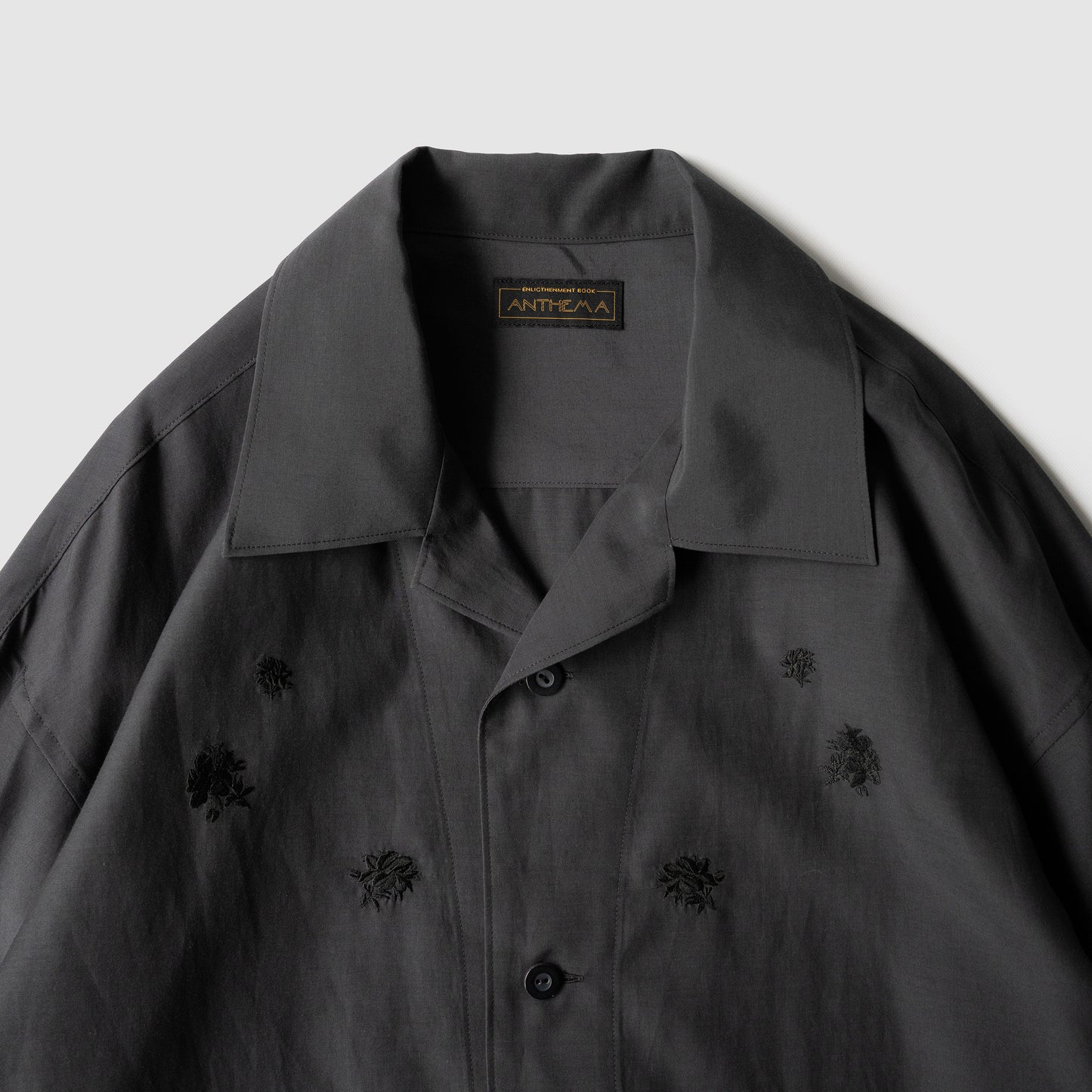 ANTHEM A/ TINY EMBROIDERY OVER SIZE SHIRTS "charcoal"