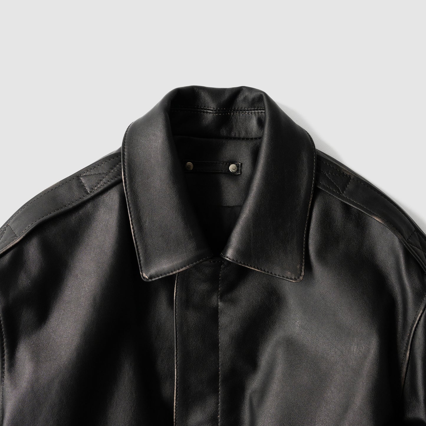 ssstein/ COW LEATHER VINTAGE FLIGHT JACKET "BLACK"