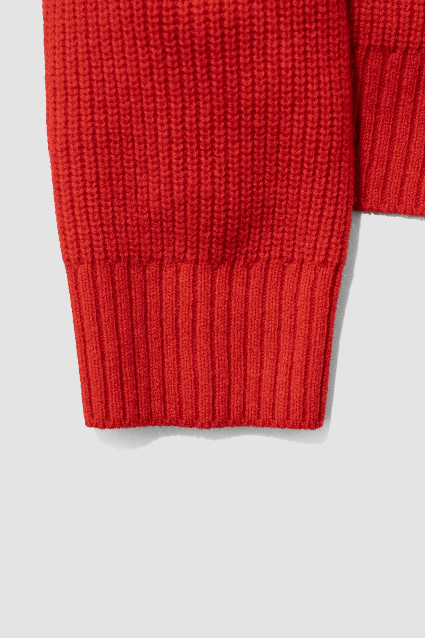 YOKE/ Sculptural Wired Crew Neck Cardigan "RED"