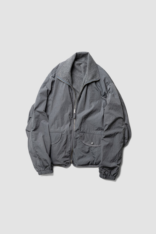 YOKE/ Wool Cashmere Fleece Reversible Blouson "Gray"