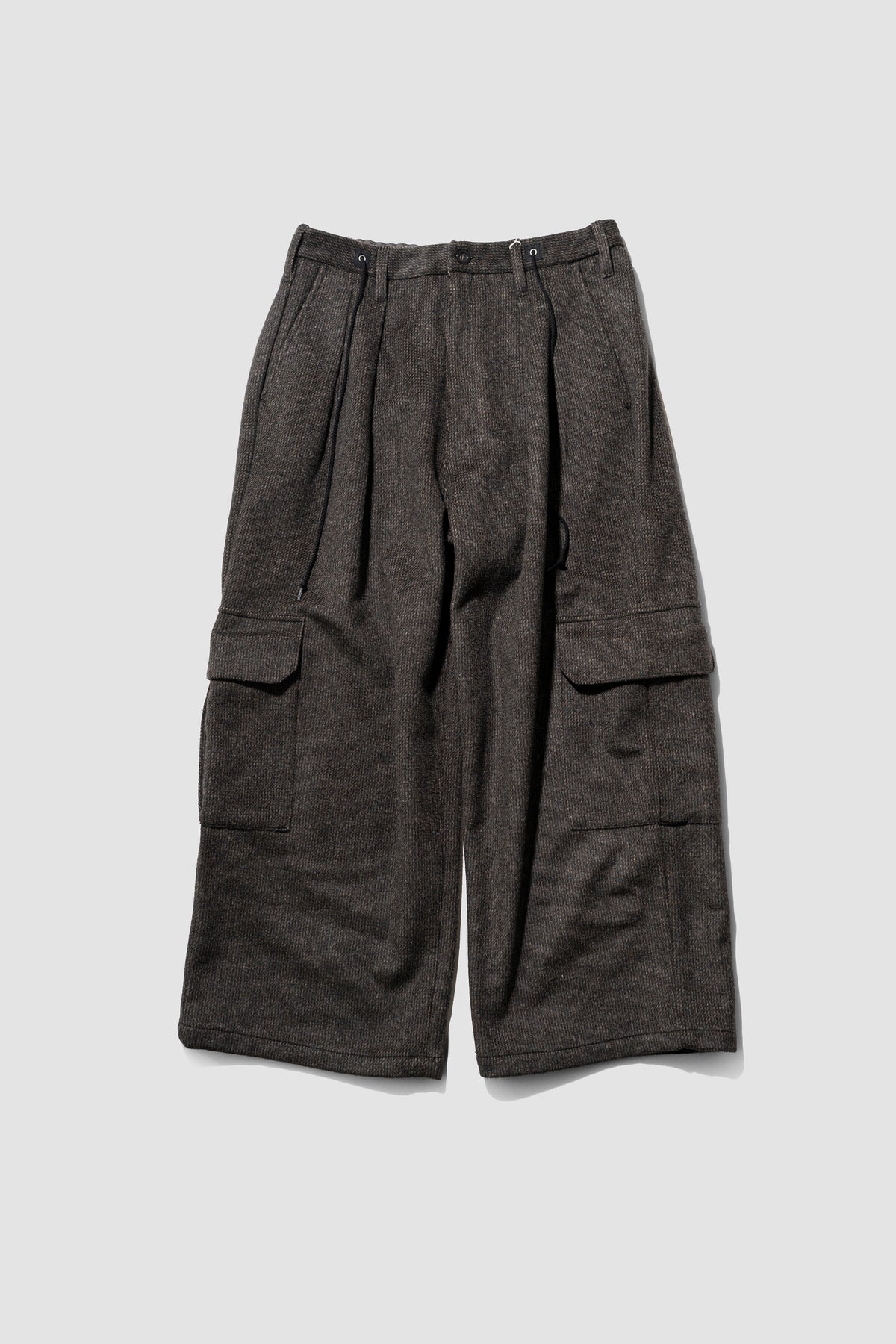 ANCELLM / WOOL BLANCKET CARGO PANTS "D.BROWN"
