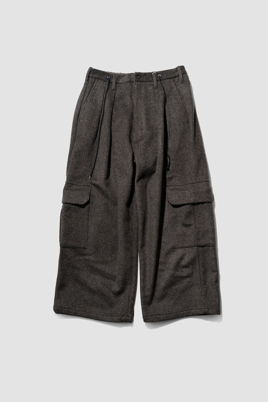 ANCELLM / WOOL BLANCKET CARGO PANTS "D.BROWN"