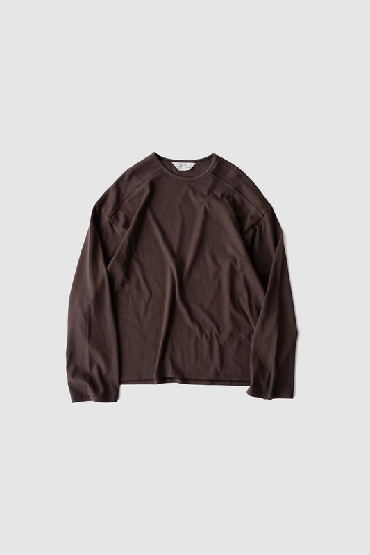 ANCELLM / C/R LS T-SHIRT "BROWN"