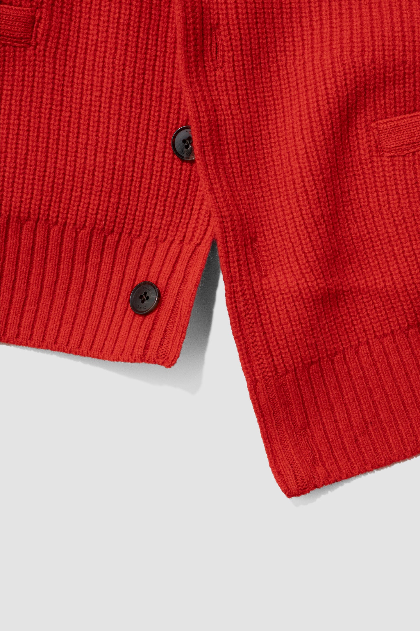 YOKE/ Sculptural Wired Crew Neck Cardigan "RED"