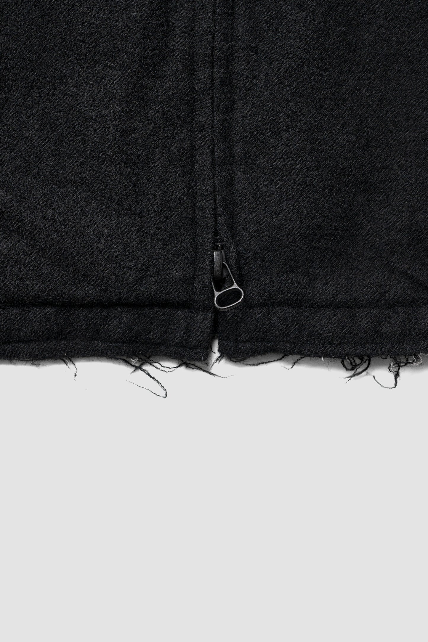 ANCELLM / SHRINK WOOL ZIP-UP SHIRT JACKET "BLACK"