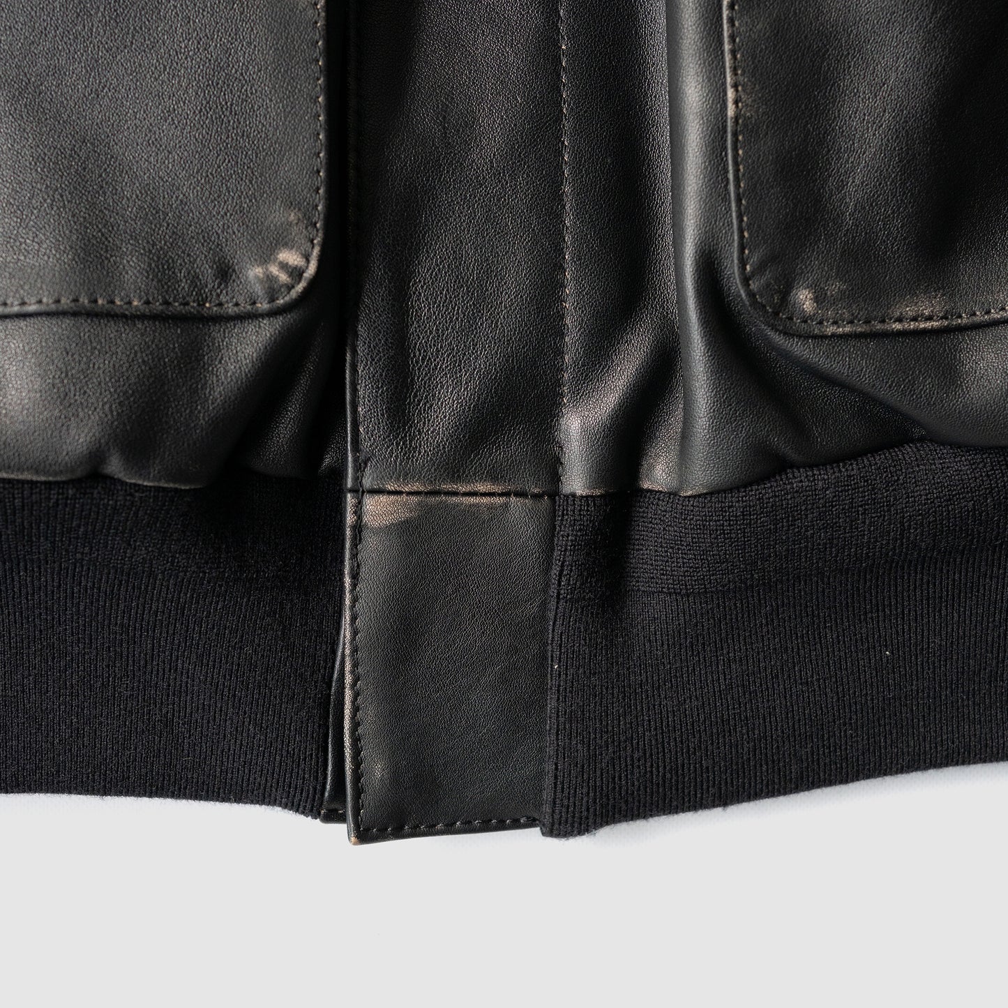 ssstein/ COW LEATHER VINTAGE FLIGHT JACKET "BLACK"