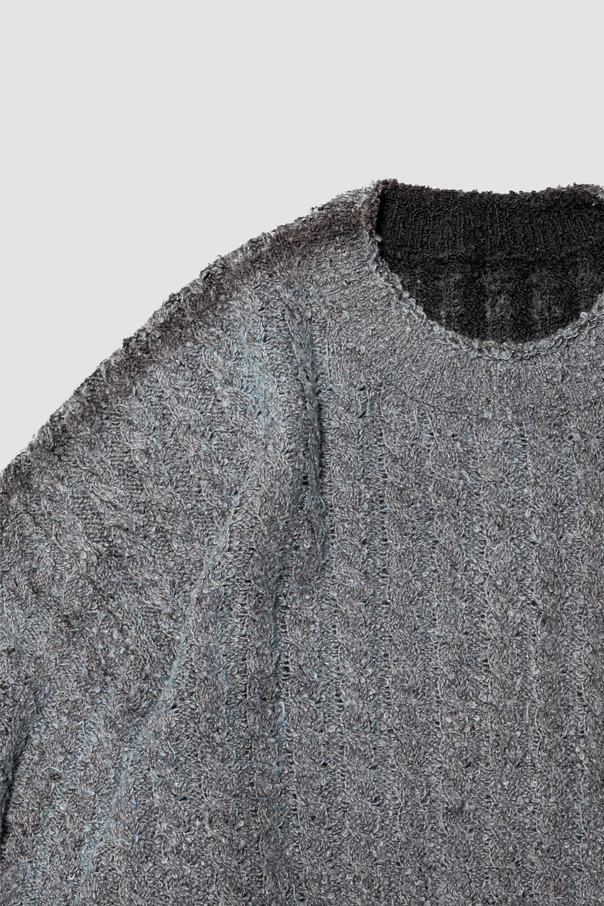 Kota Gushiken/ Bleach & Dye Cable Knit "Light Blue"