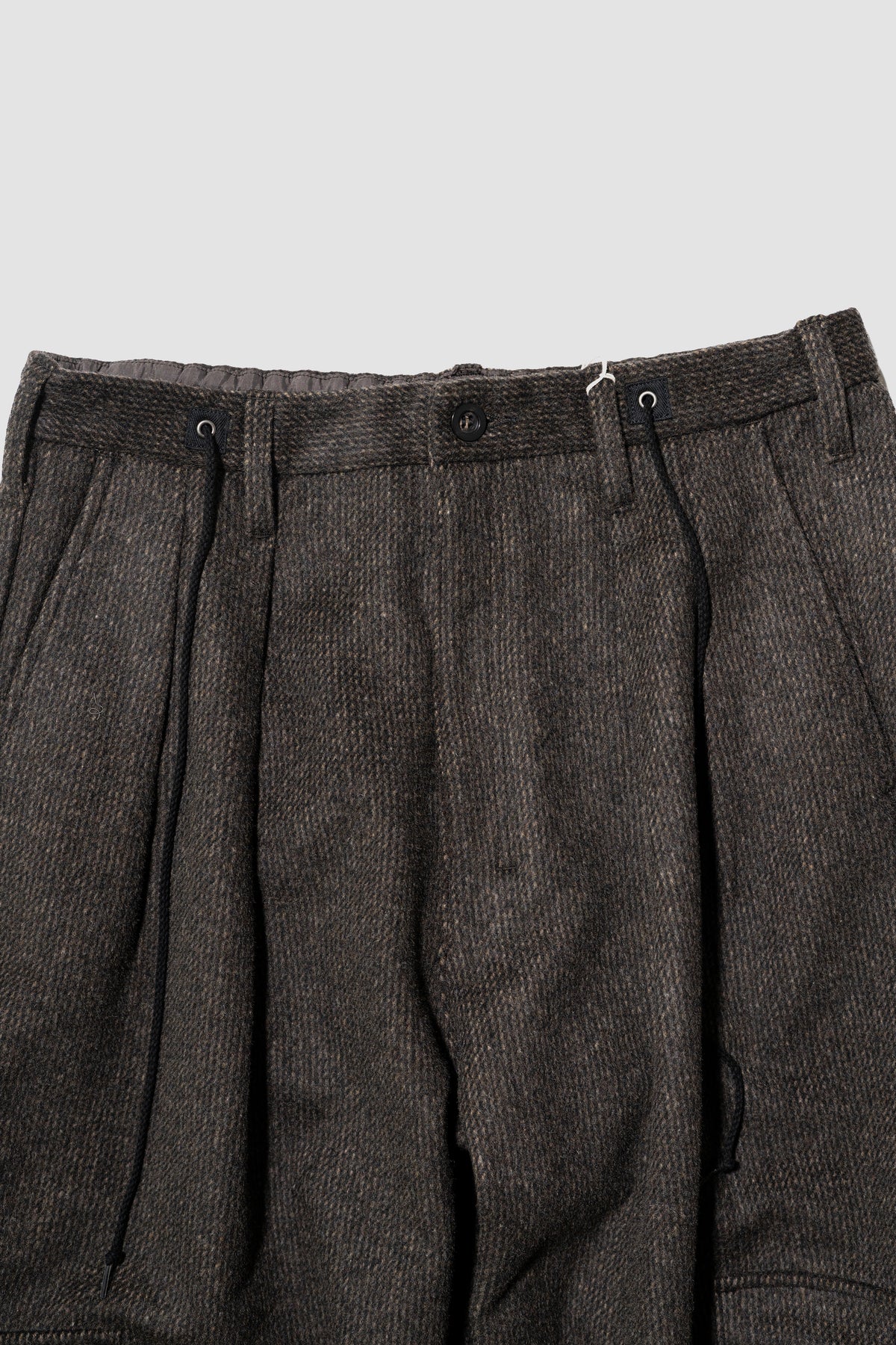 ANCELLM / WOOL BLANCKET CARGO PANTS "D.BROWN"