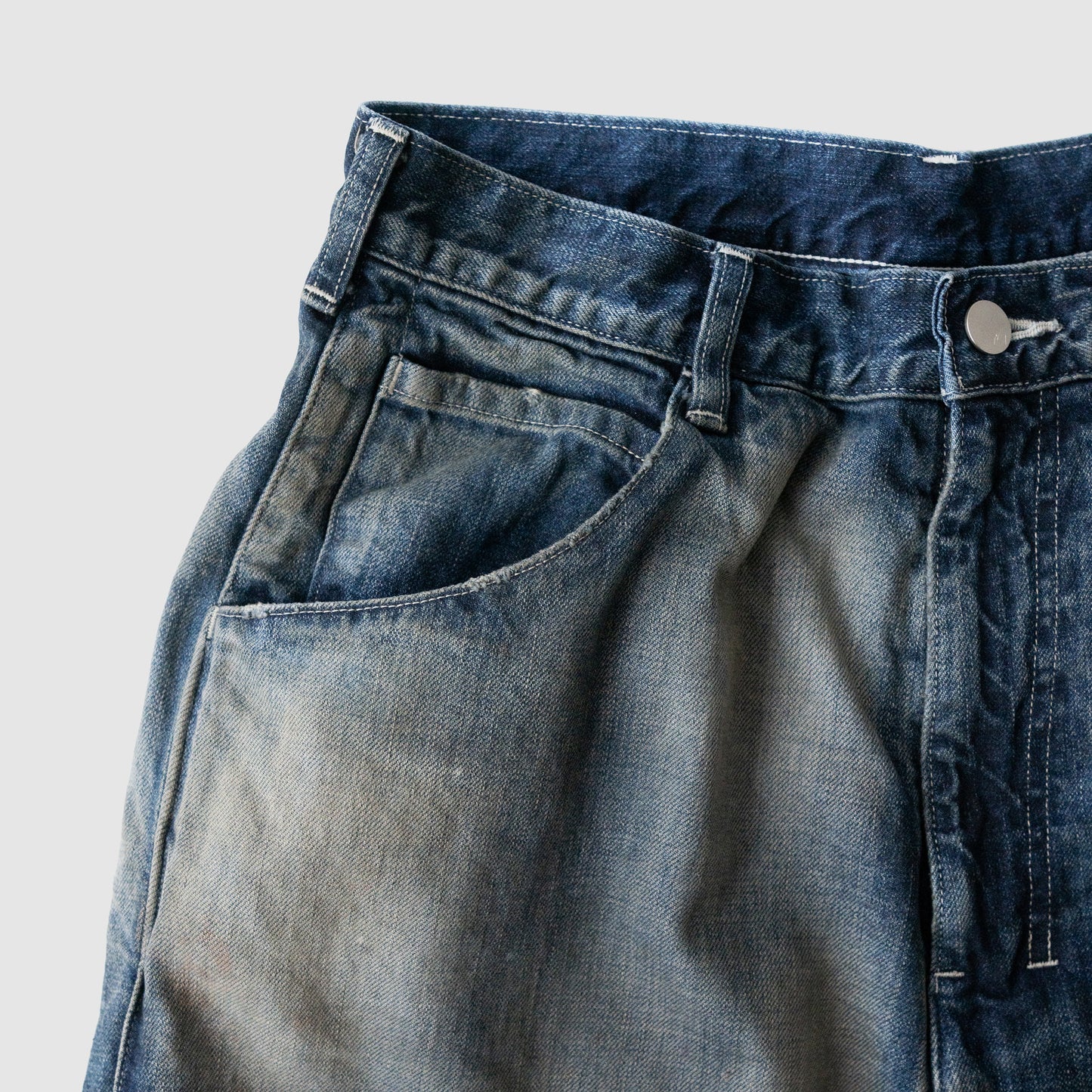 ANCELLM / DENIM PAINTER SHORTS "INDIGO"