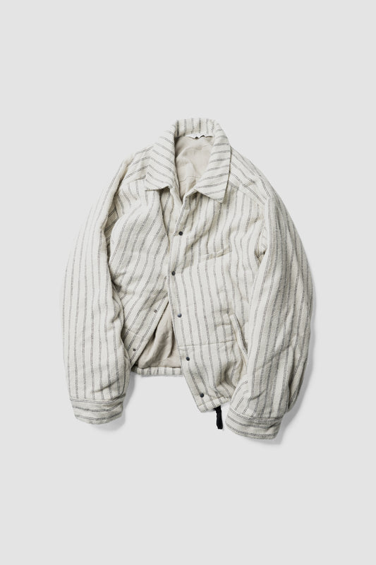 ANCELLM / STRIPE PADDED SHIRT "IVORY"