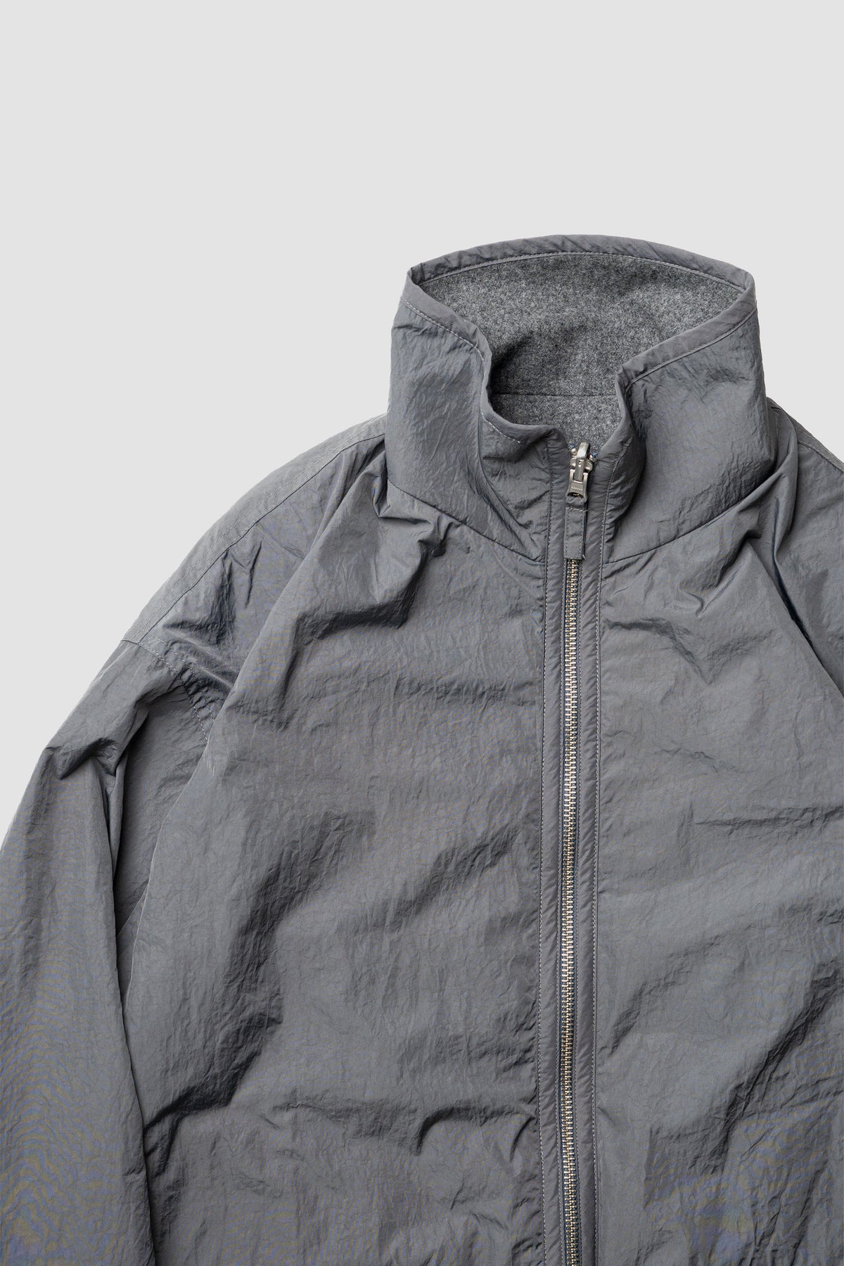YOKE/ Wool Cashmere Fleece Reversible Blouson "Gray"
