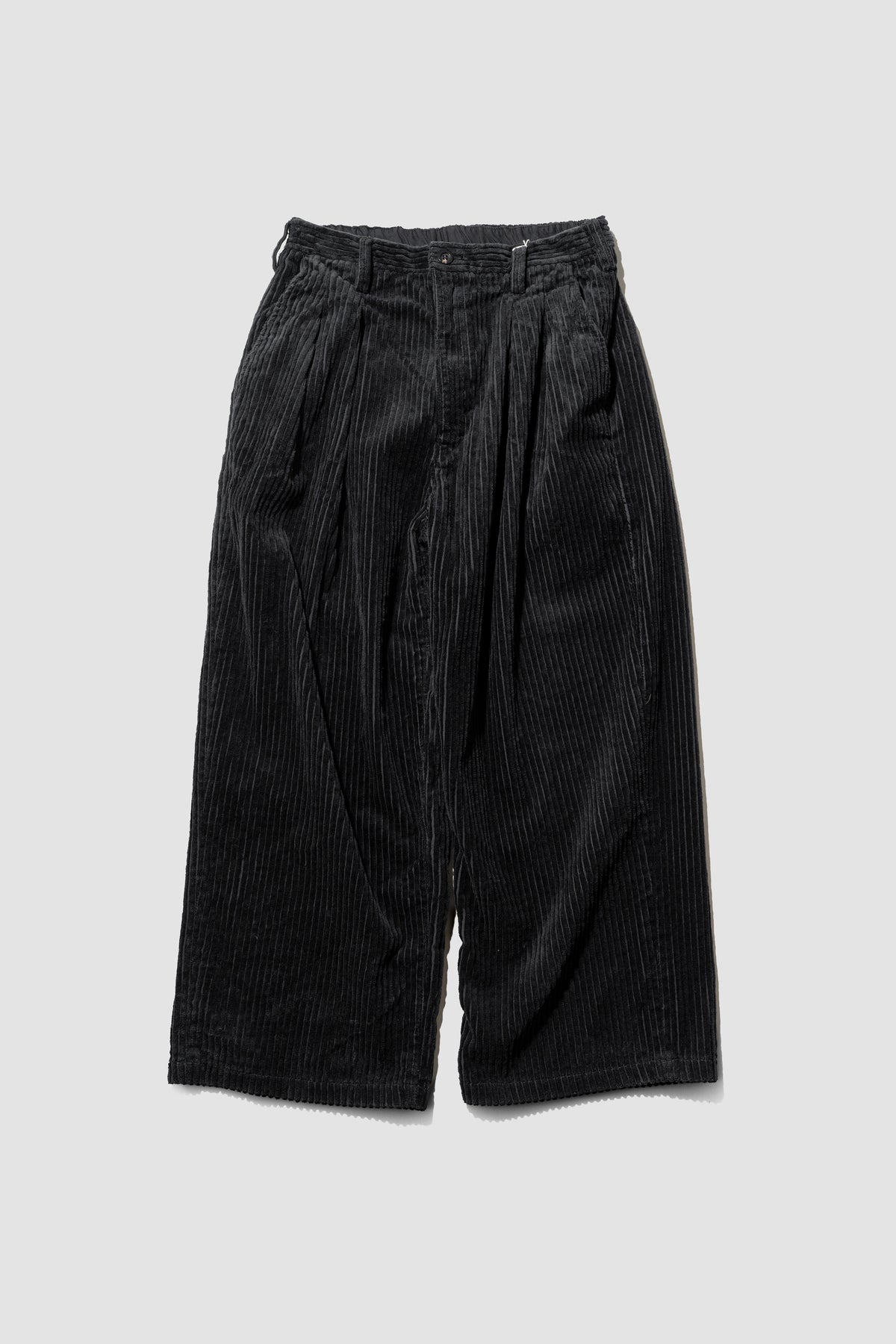 ANCELLM / CORDUROY WIDE SLACKS "BLACK"
