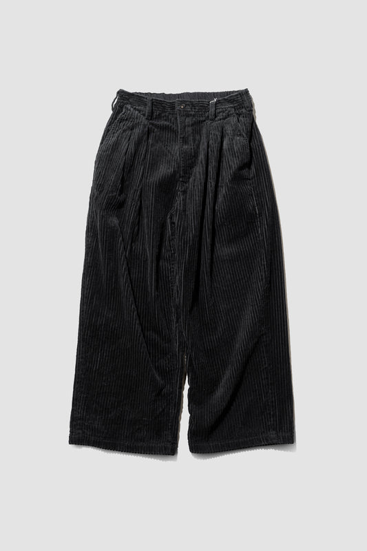 ANCELLM / CORDUROY WIDE SLACKS "BLACK"